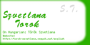szvetlana torok business card